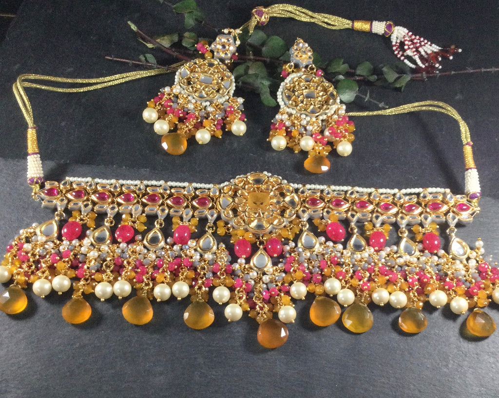 TD1484 LEGACY RED MUSTARD CHOKER SET ReeMat Designs