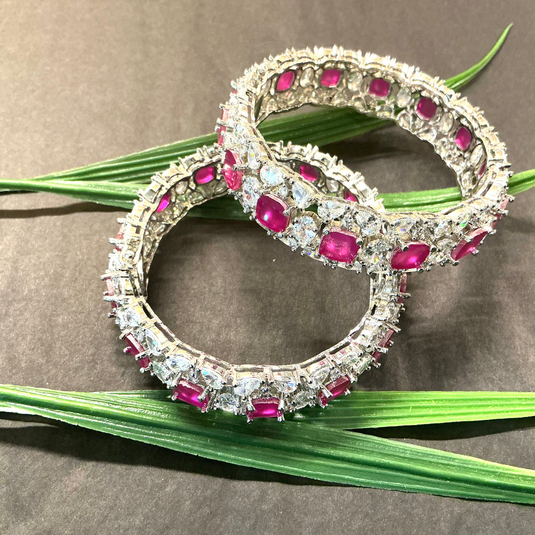 RK97 BRACELET RUBY CZ PAIR 2.4