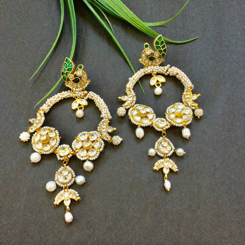 KJ441 EARRING BIG PEARL CHANDBALI