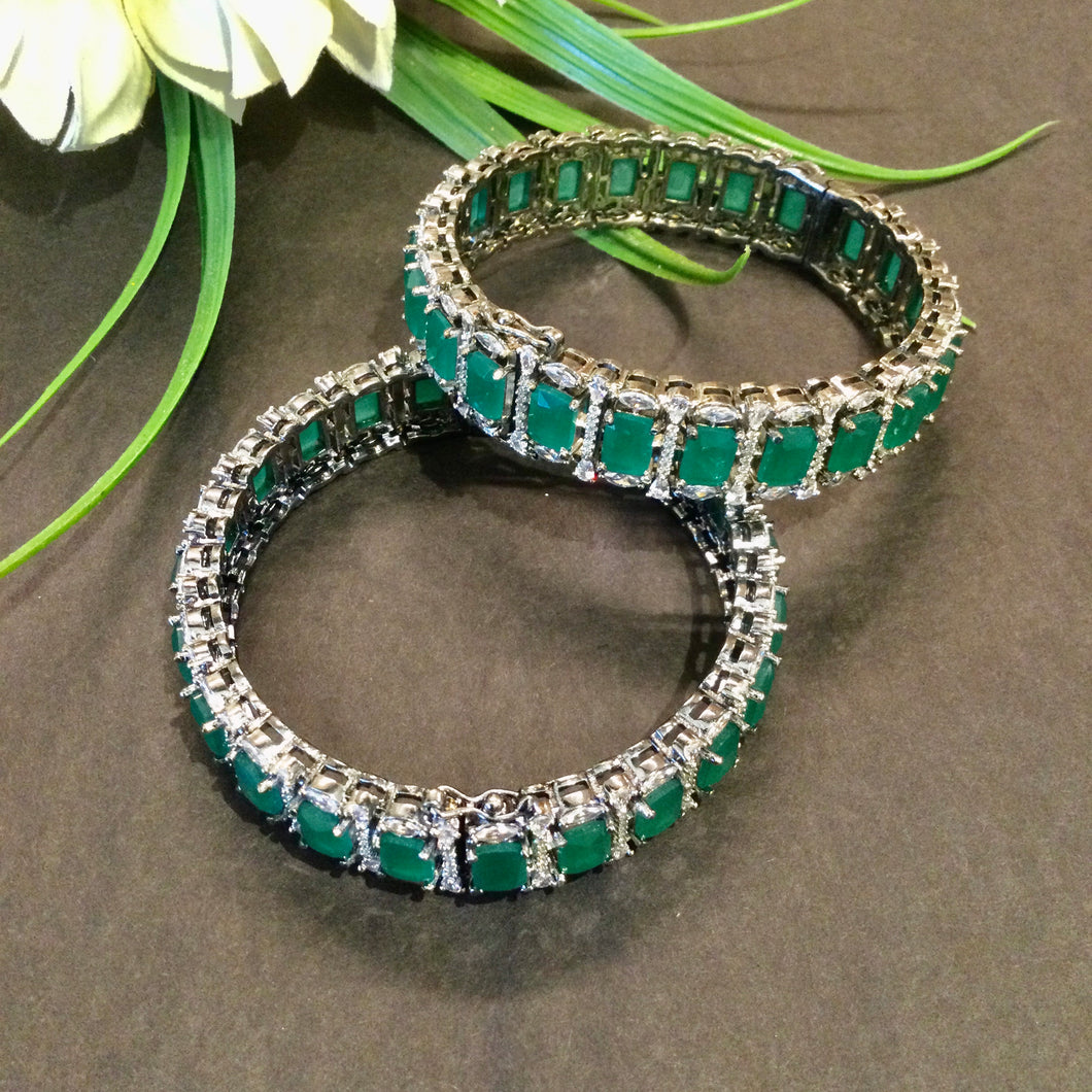 SG4326 BRACELET BANGLE PAIR GREEN 2.4