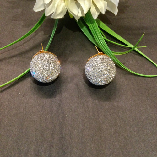 SG3945 EARRING AD BIG BALL CLEAR STUDS