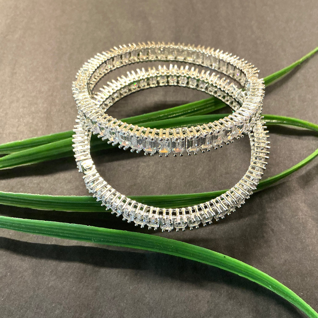 RK117 BRACELET PAIR SIZE 2.4 SINGLE LINE BAGUETTE