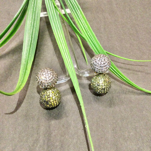 PP5499 EARRING 2 BALL PAVE
