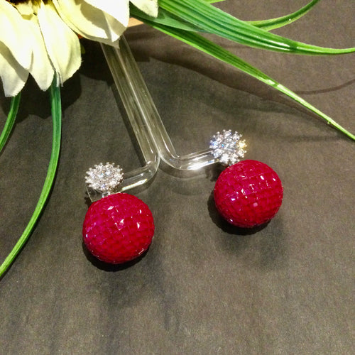 SG3947 EARRING SWAROVSKI RED DROP