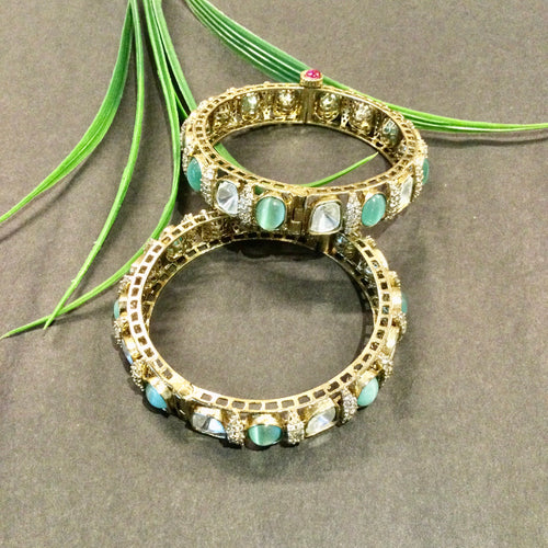 OP1027 BRACELET KUNDAN MINT PAIR 2.4