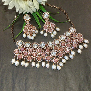 SG3864 LEGACY LIGHT PINK CIRCLE SET WITH KUNDAN AND PEARLS