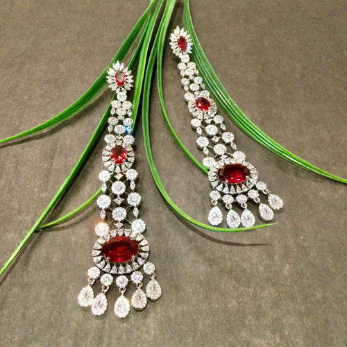 SG4258 EARRING AD LONG RED