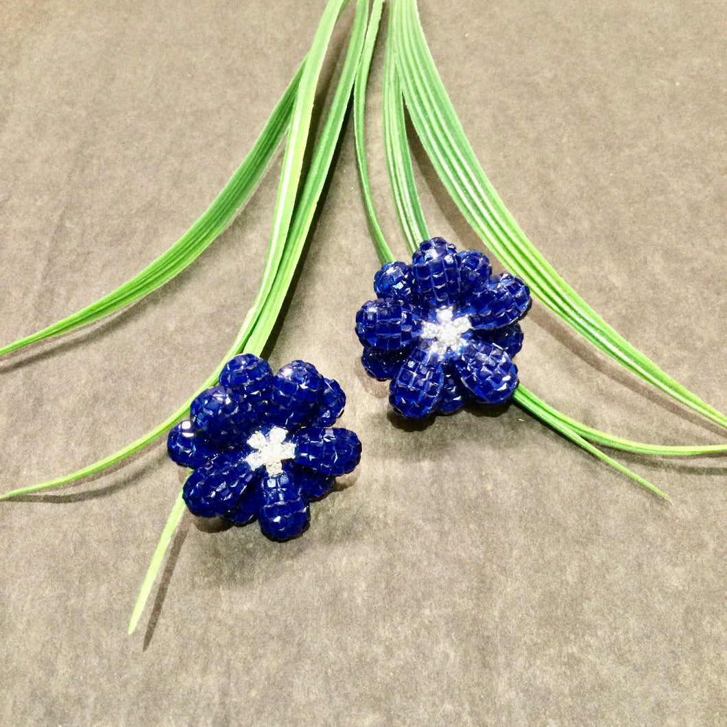 SG4242 EARRING SWAVROSKI FLOWER BLUE