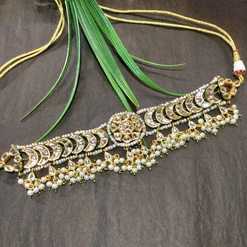 TD1615  LEGACY GREEN KUNDAN CHOKER