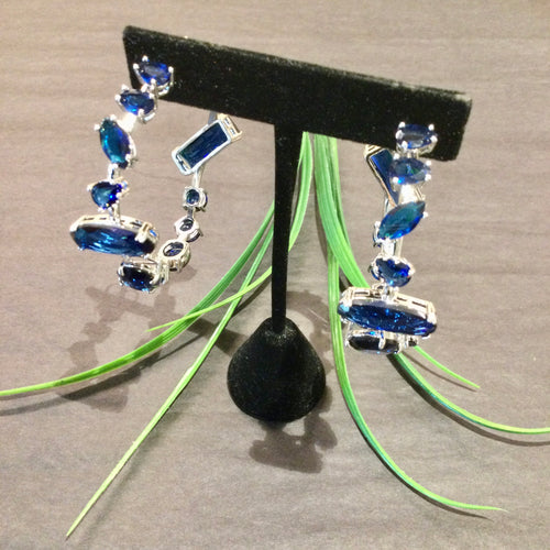 SG4241 EARRING BIG HOOPS BLUE