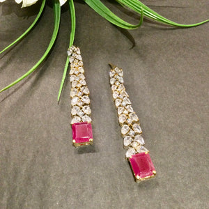 SG4051 EARRING LONG AD RED
