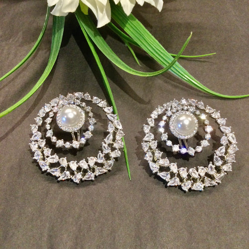SG4044 EARRING BIG STUD AD WITH PEARL