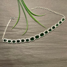 PP6767 GLAMOUR 1 LINE CZ GREEN NECKLACE