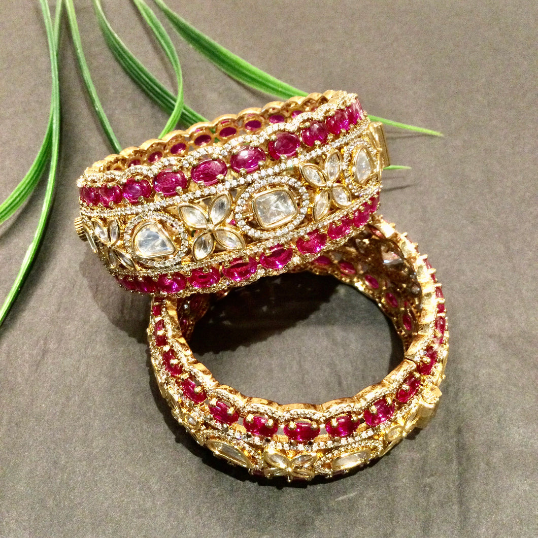 SG4408 RED THICK BANGLE PAIR SIZE 2.4