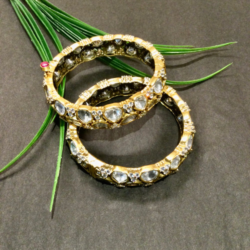 SG4412 KUNDAN ALL WHITE BANGLES 2.0