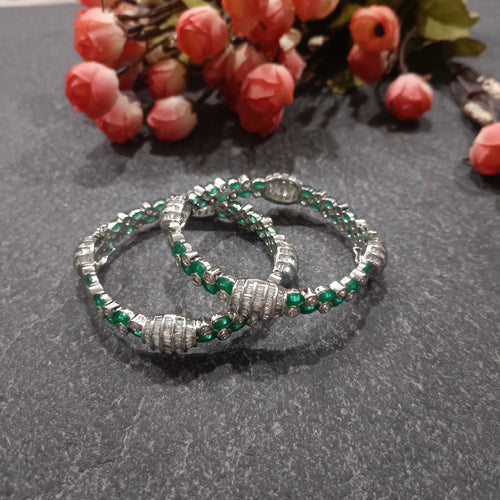 PP6924 BRACELET GREEN CZ BANGLES 2.4