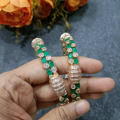 PP6930 BRRACELET ROSE GOLD GREEN CZ 2.6