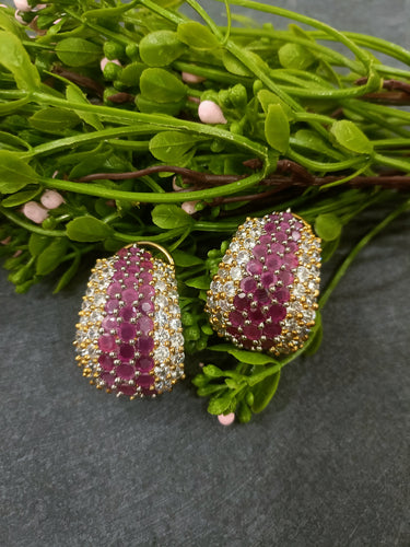 PP7159 EARRING RUBY HOOPS