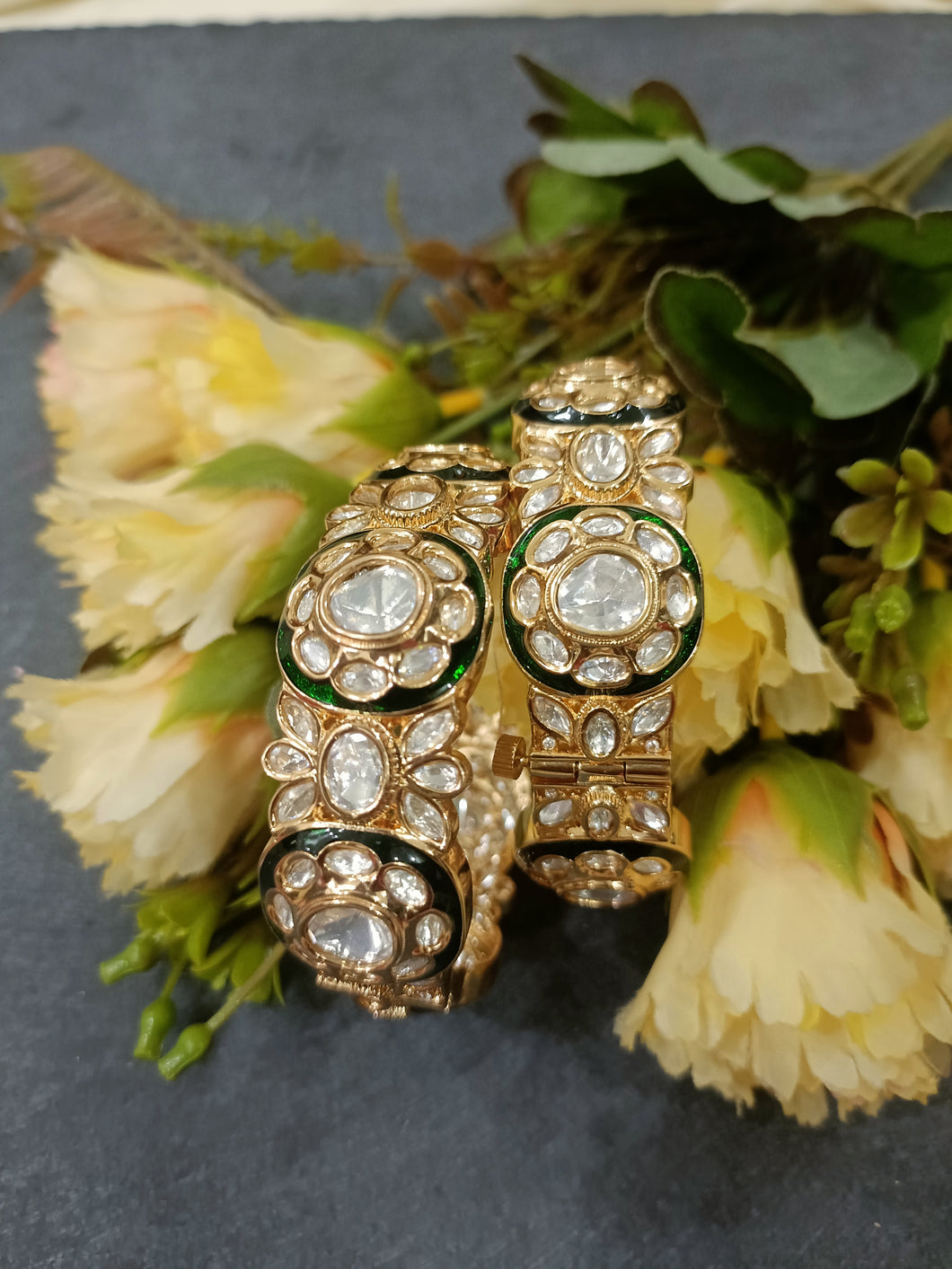 PP7176 BRACELET GREEN POLKI PAIR Size 2.2