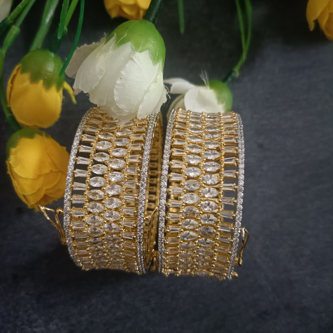 PP7293 BRACELET MULTI LINE CZ GOLD SILVER 2.2