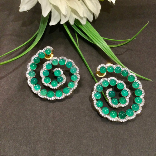 VD140 EARRINGS SPIRAL GREEN
