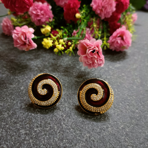 PP6550 EARRING RED SWIRLS