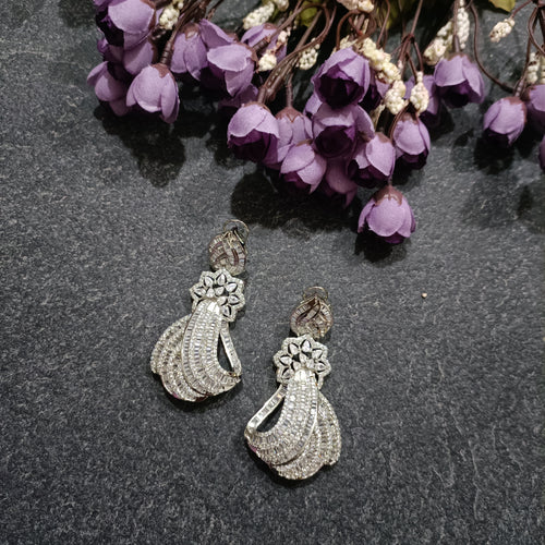 PP6606 EARRING CZ PEAR SHAPE LONG