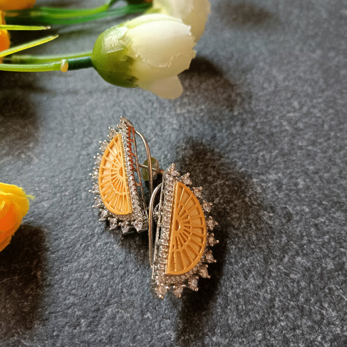 PP6586 EARRING CZ YELLOW STUDS