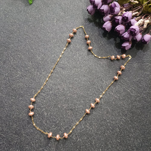PP6418 GLAMOUR LONG NECKLACE PEARLS BLUSH
