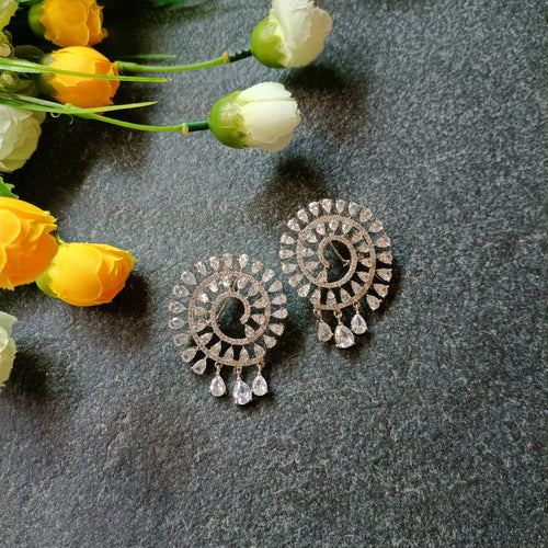 PP6595 EARRING CZ SPIRAL CRYSTALS