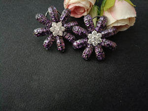 PP5564 EARRING STAR CZ PURPLE