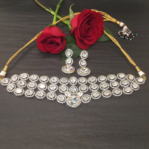 OP728 LEGACY 3 LINE POLKI CHOKER SET