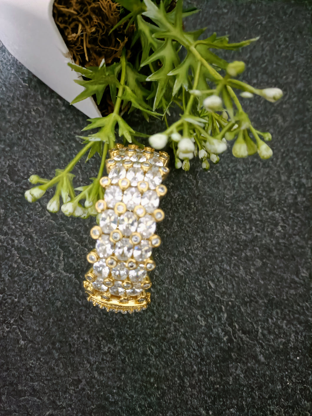 PP5854 BRACELET CRISSCROSS CZ GOLD ACCENTS OPENABLE