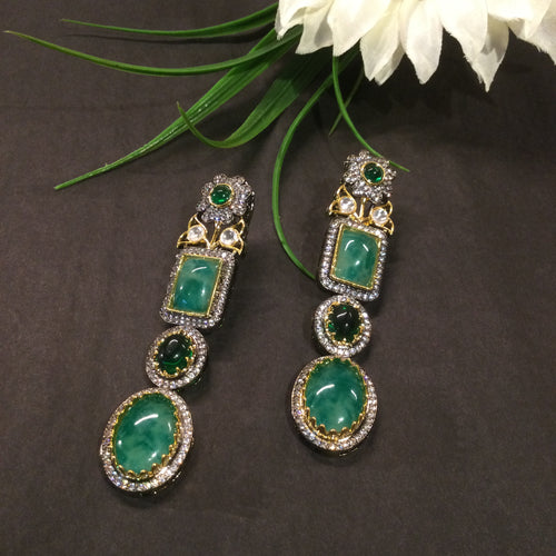 SG3560 EARRINGS SHADES OF GREEN