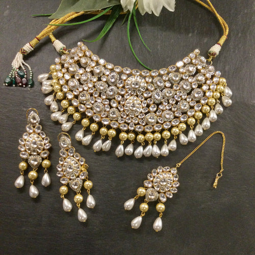 GA699 LEGACY POLKI DIA SET WITH TIKKA