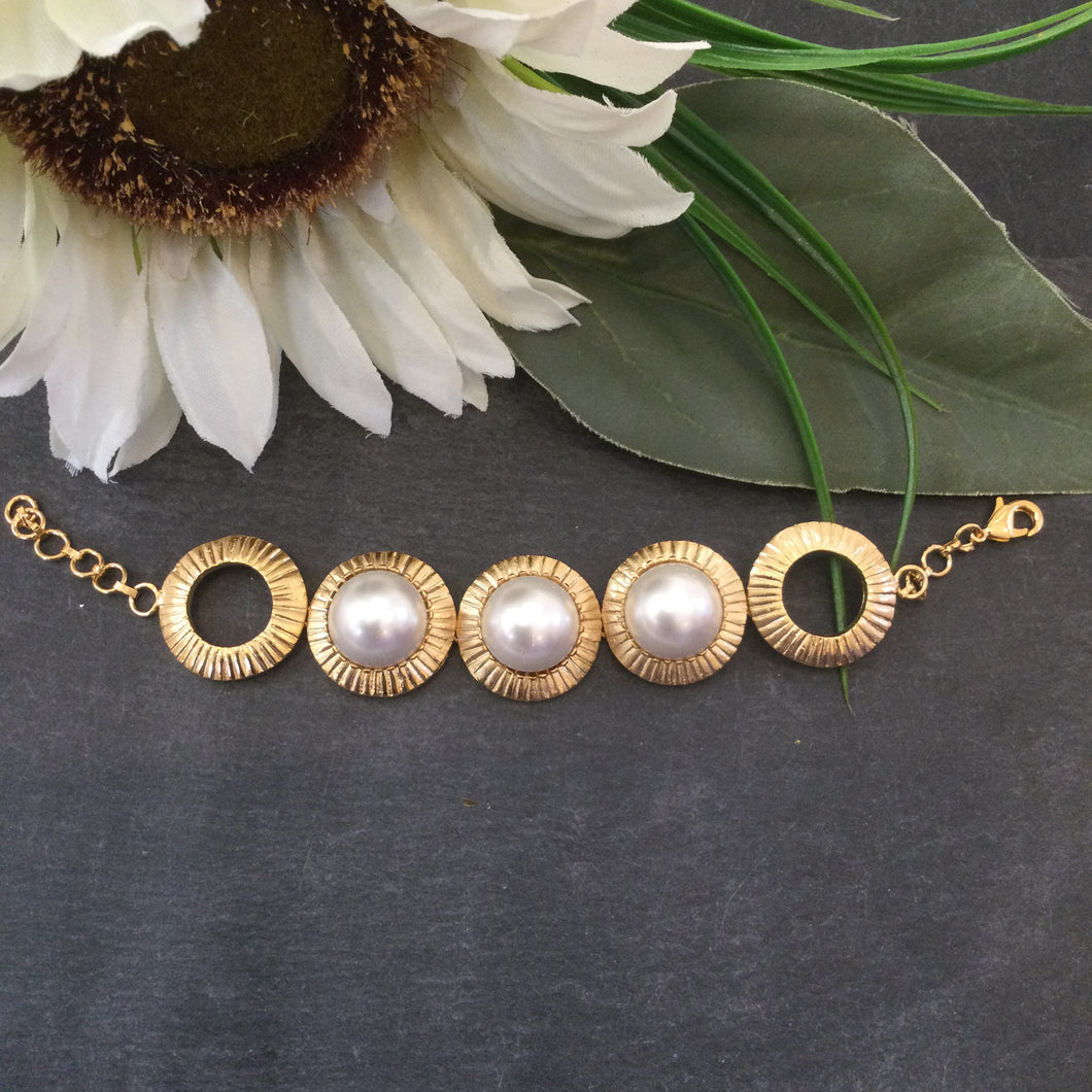 TD1542 BRACELET PEARL GOLD CIRCLE