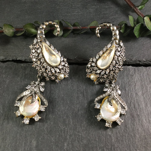 GA362 Earring Peacock Vintage Polki