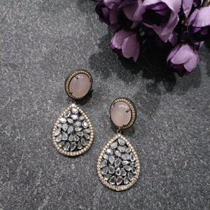 PP6124 EARRING PINK STONE