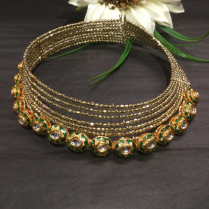 SG3455 WIRE CHOKER CHOKER GOLD SINGLE LINE GREEN