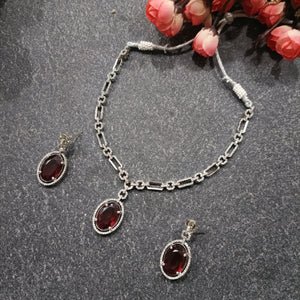 PP6178 GLAMOUR CZ WITH CENTER PENDANT Necklace only