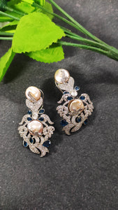 PP4677 EARRING PEARL AND CZ BLUE