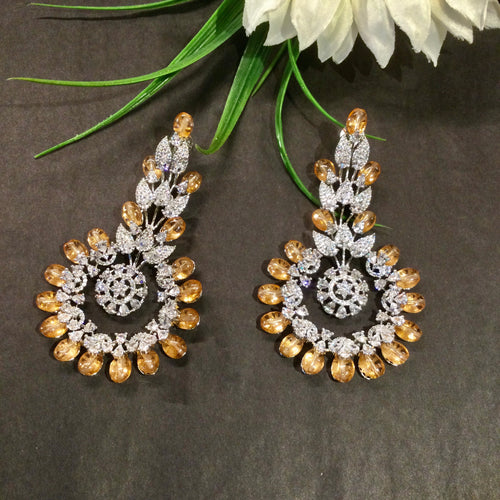 SG3558 EARRING LIGHT BROWN AD CIRCLE EARRINGS