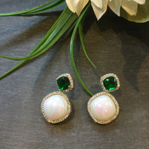 SG3283 EARRING PEARL STONE AND AD