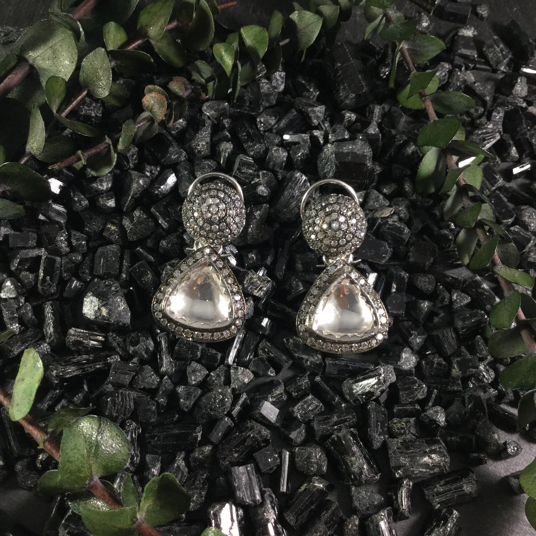 PP3204 EARRING OXISISED 2 POLKI